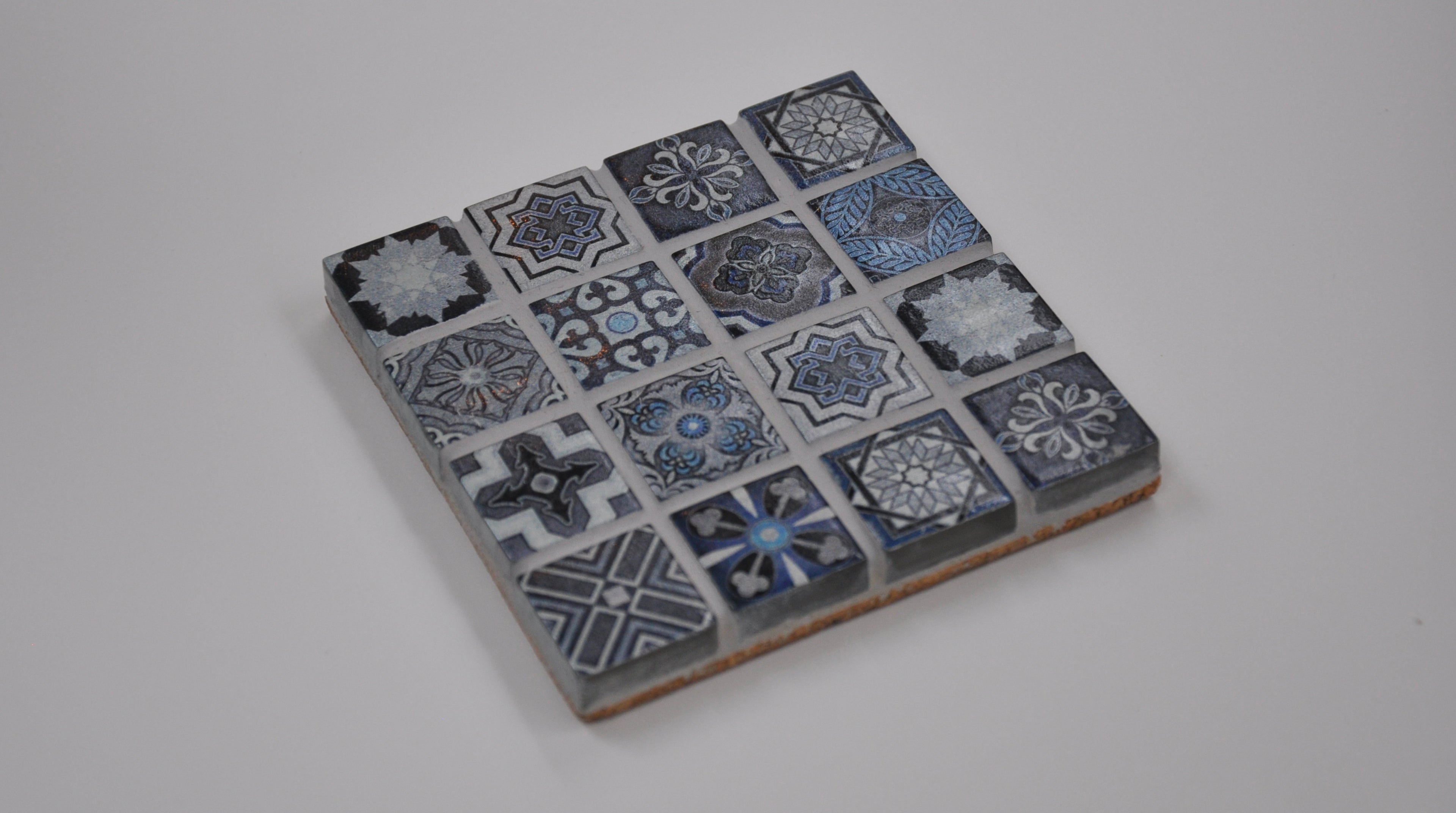 Dark Blue Mosaic Tiled Coaster