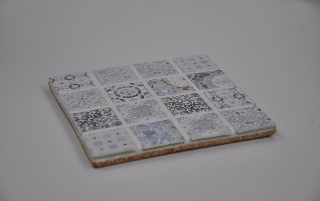 Rustic Blue Mosaic Tiled Coaster