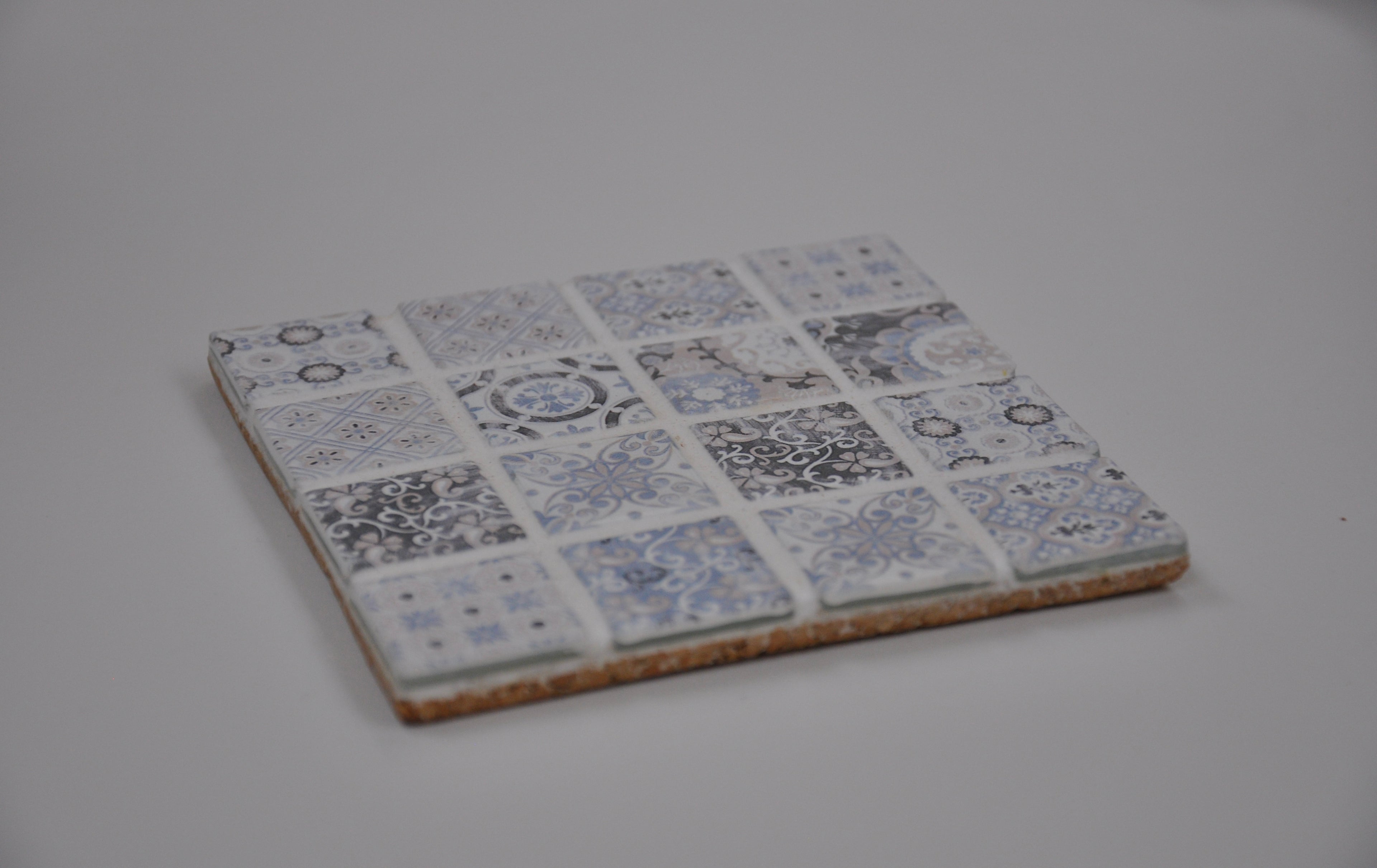 Rustic Blue Mosaic Tiled Coaster