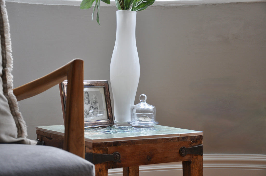 Aqua Tiled Side Table