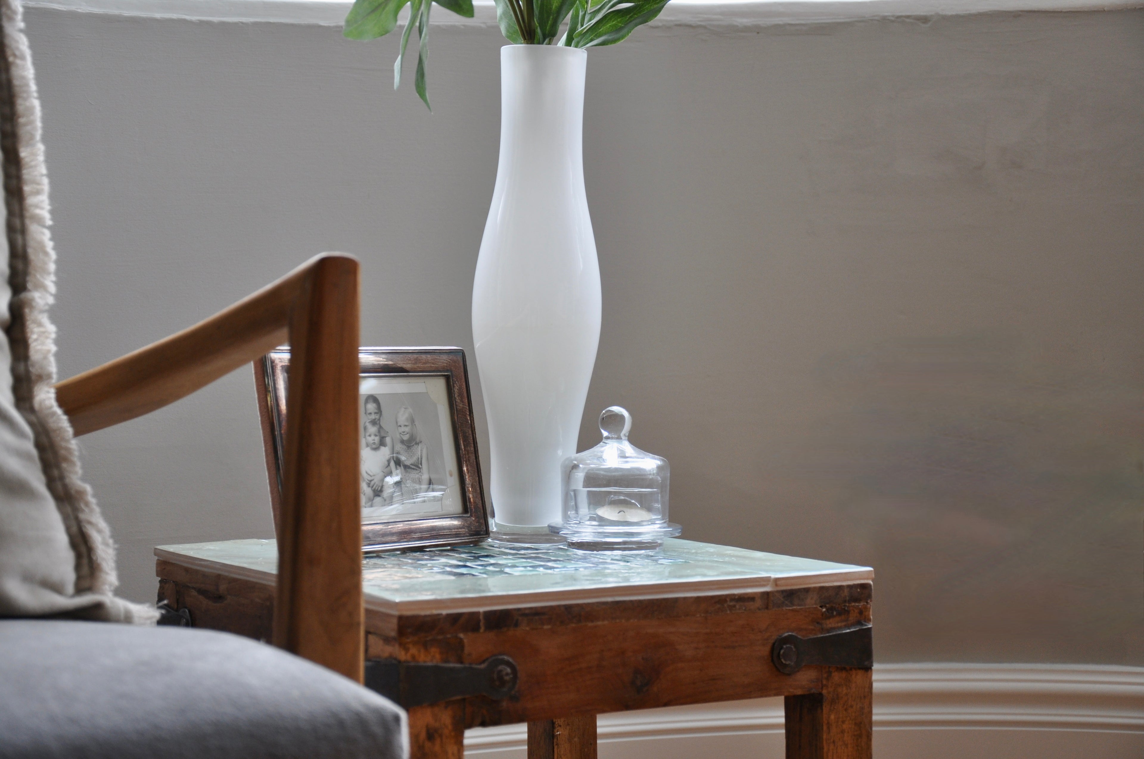 Aqua Tiled Side Table