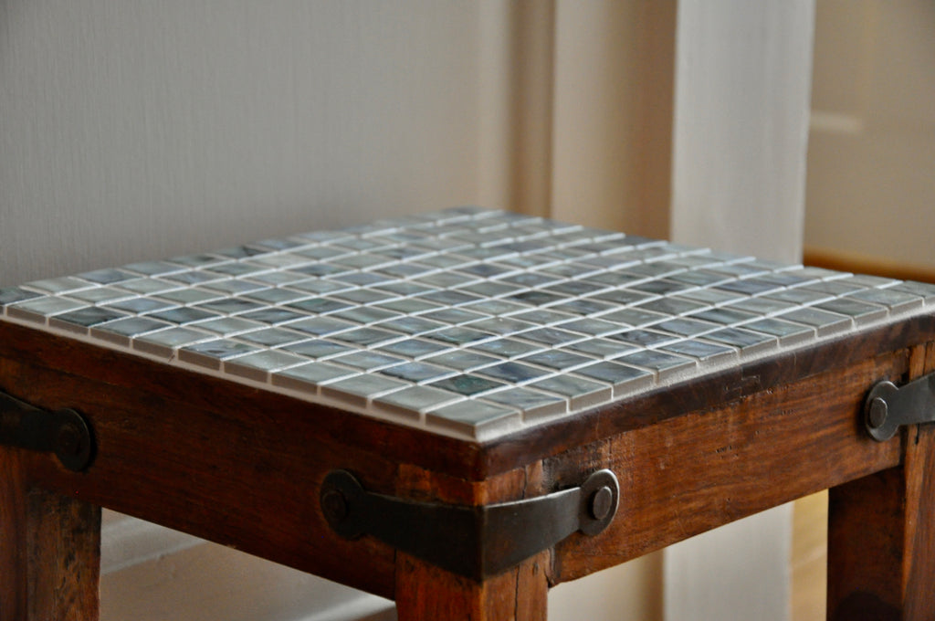 Aqua Mosaic Tiled End Table