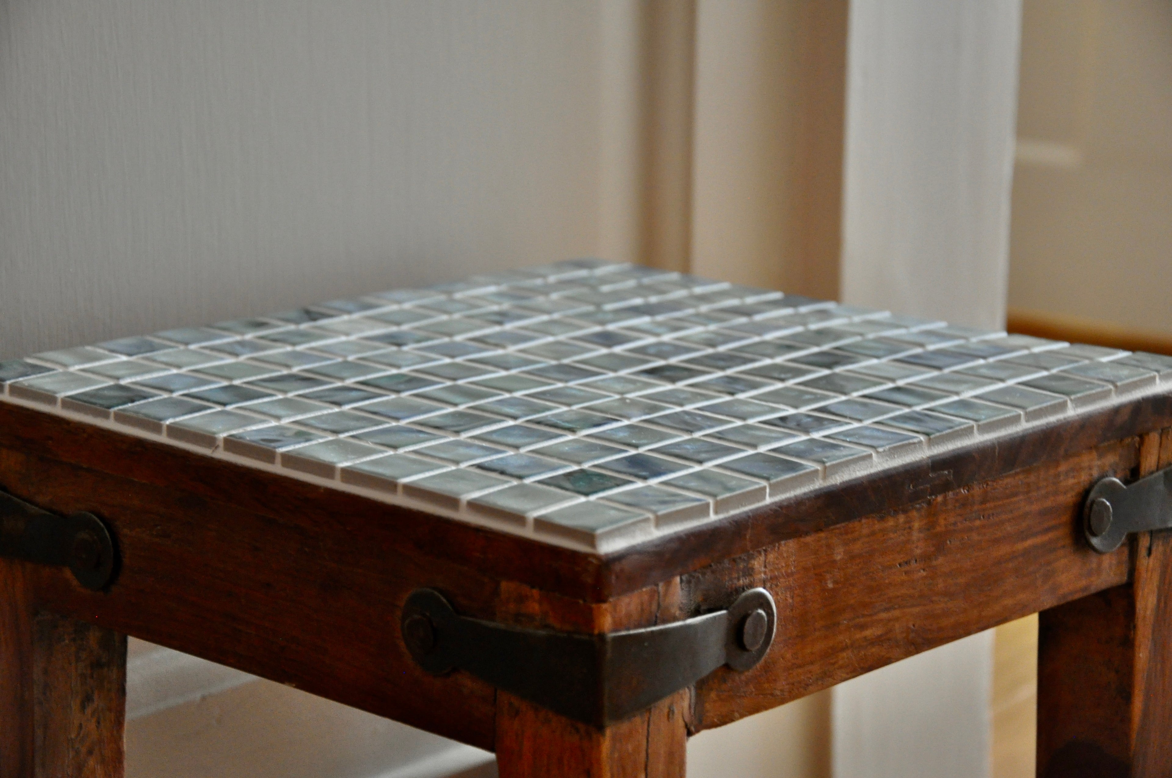 Aqua Mosaic Tiled End Table