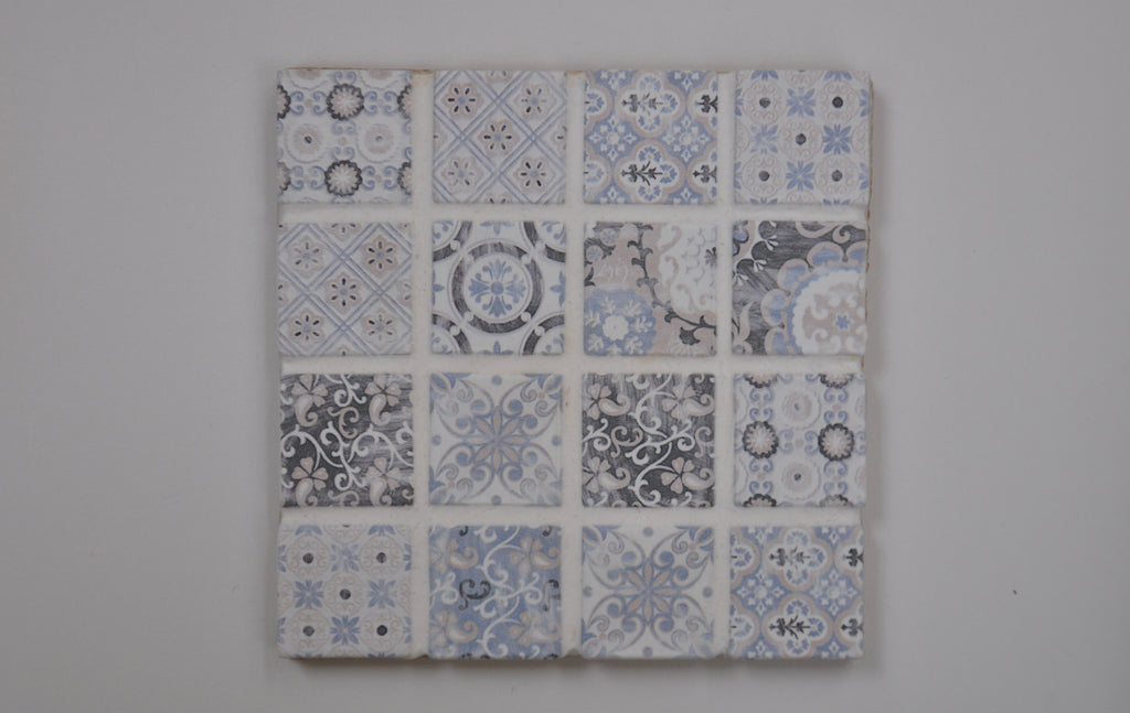 Rustic Blue Mosaic Tiled Coaster