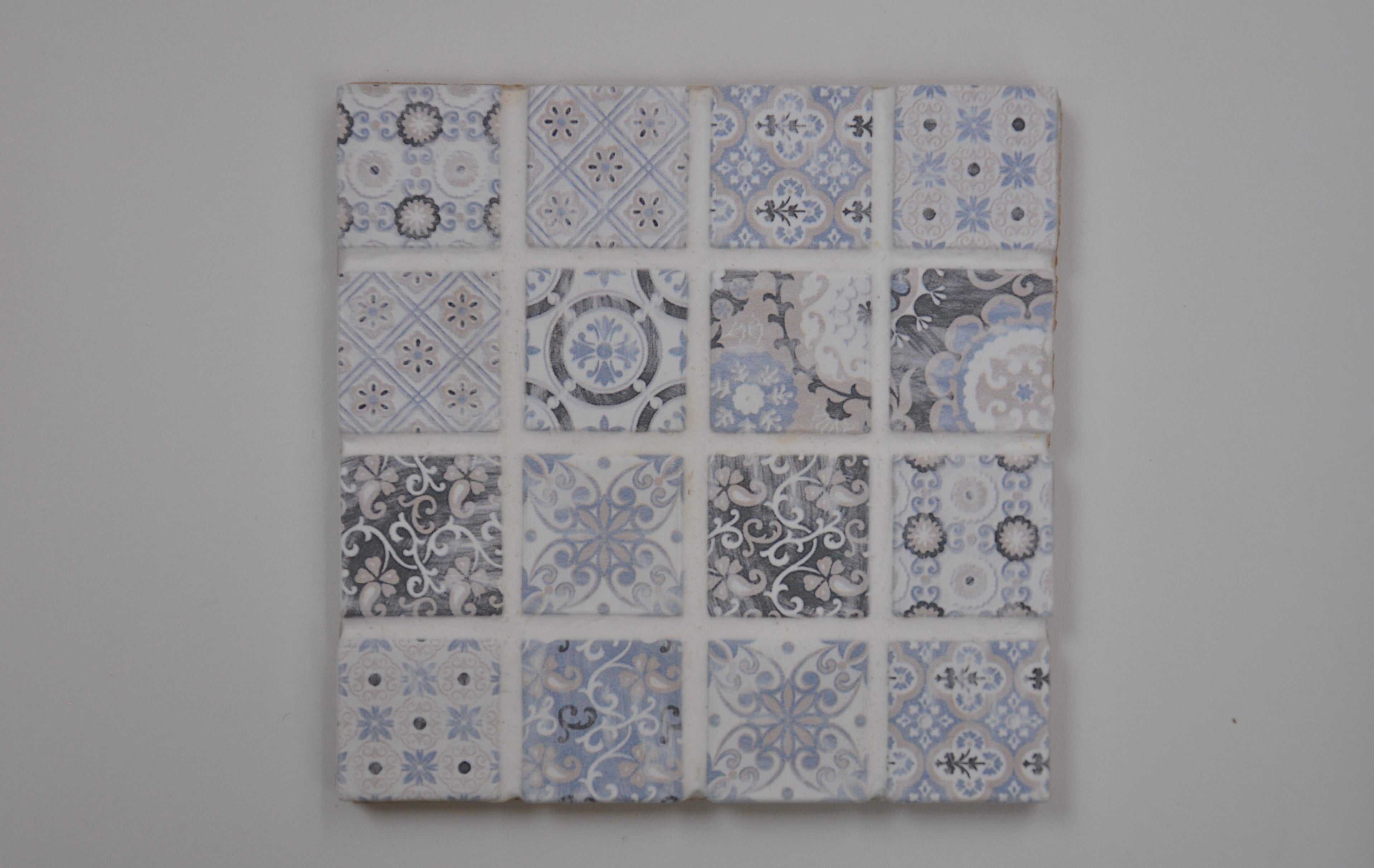 Rustic Blue Mosaic Tiled Coaster